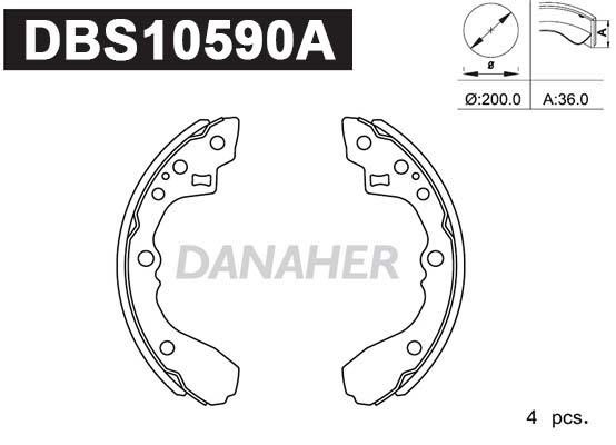 Danaher DBS10590A Brake shoe set DBS10590A