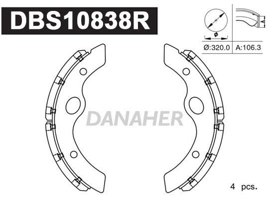 Danaher DBS10838R Brake shoe set DBS10838R