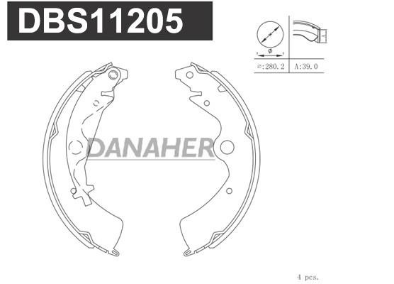 Danaher DBS11205 Brake shoe set DBS11205