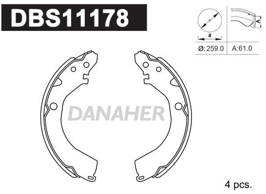 Danaher DBS11178 Brake shoe set DBS11178