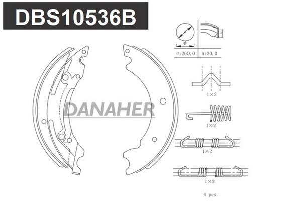 Danaher DBS10536B Brake shoe set DBS10536B