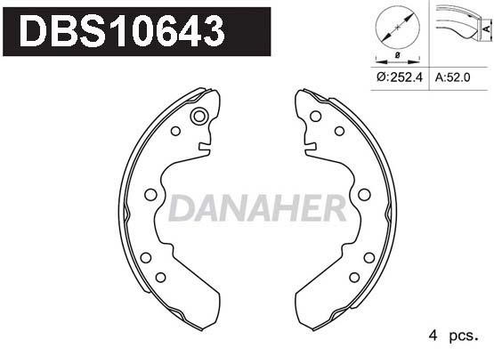 Danaher DBS10643 Brake shoe set DBS10643