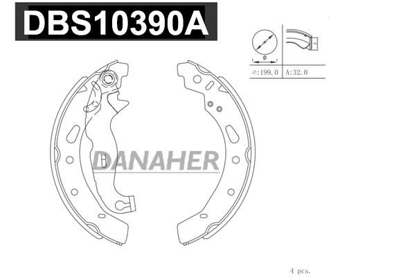 Danaher DBS10390A Brake shoe set DBS10390A