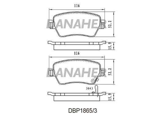 Danaher DBP1865/3 Brake Pad Set, disc brake DBP18653