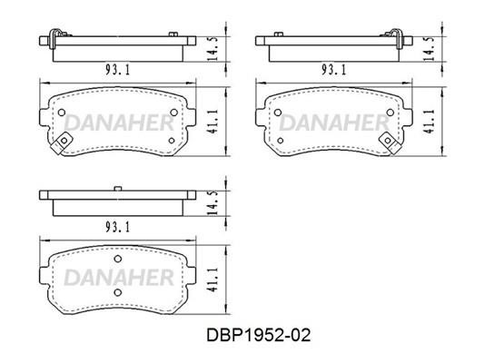 Danaher DBP1952-02 Brake Pad Set, disc brake DBP195202