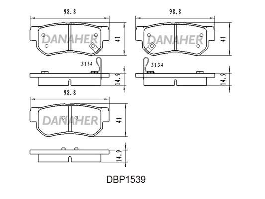 Danaher DBP1539 Brake Pad Set, disc brake DBP1539