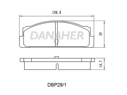 Danaher DBP29/1 Brake Pad Set, disc brake DBP291