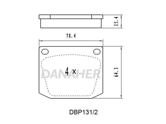 Danaher DBP131/2 Front disc brake pads, set DBP1312