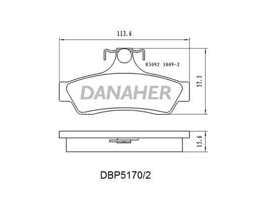 Danaher DBP5170/2 Front disc brake pads, set DBP51702