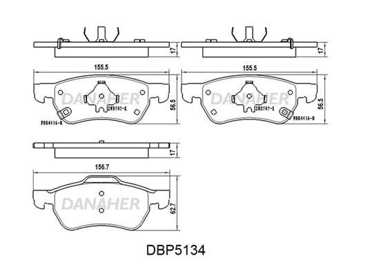 Danaher DBP5134 Brake Pad Set, disc brake DBP5134