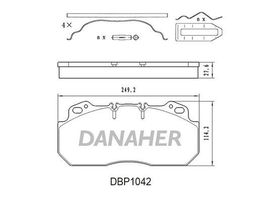 Danaher DBP1042 Brake Pad Set, disc brake DBP1042
