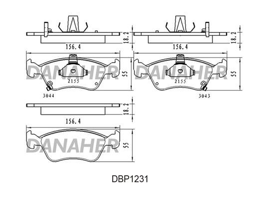 Danaher DBP1231 Brake Pad Set, disc brake DBP1231