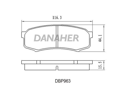 Danaher DBP963 Brake Pad Set, disc brake DBP963