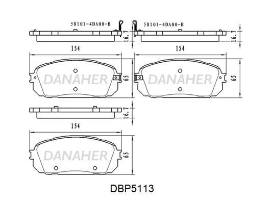 Danaher DBP5113 Front disc brake pads, set DBP5113