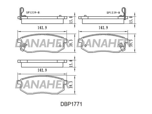 Danaher DBP1771 Brake Pad Set, disc brake DBP1771