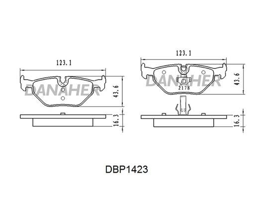 Danaher DBP1423 Brake Pad Set, disc brake DBP1423