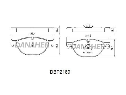 Danaher DBP2189 Brake Pad Set, disc brake DBP2189