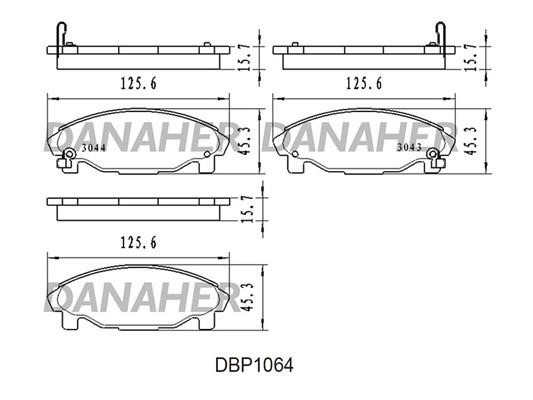 Danaher DBP1064 Brake Pad Set, disc brake DBP1064