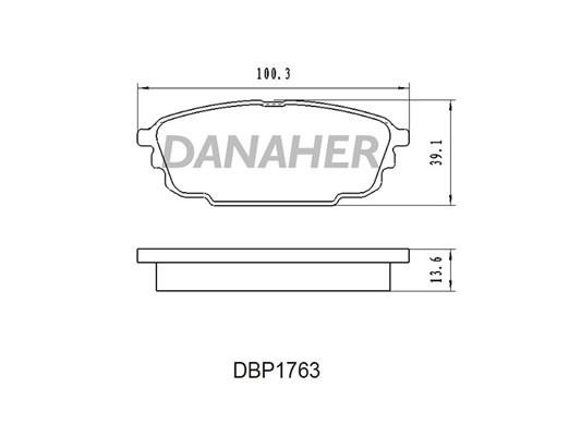 Danaher DBP1763 Brake Pad Set, disc brake DBP1763
