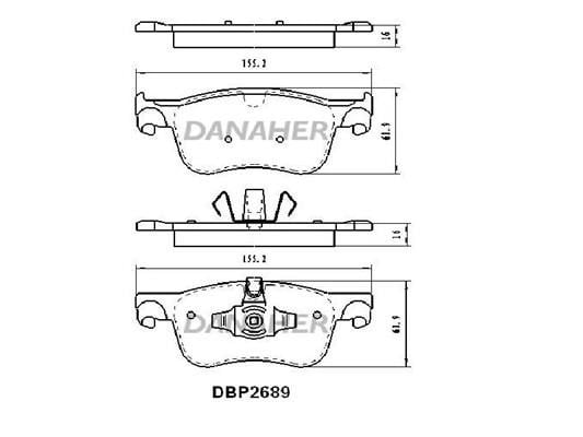Danaher DBP2689 Brake Pad Set, disc brake DBP2689