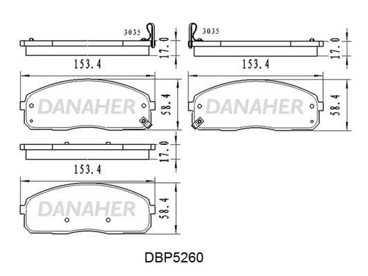 Danaher DBP5260 Front disc brake pads, set DBP5260