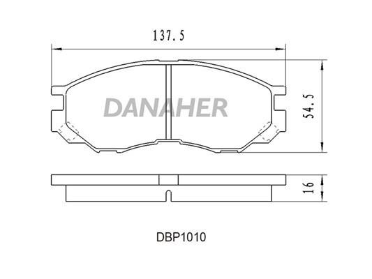 Danaher DBP1010 Brake Pad Set, disc brake DBP1010