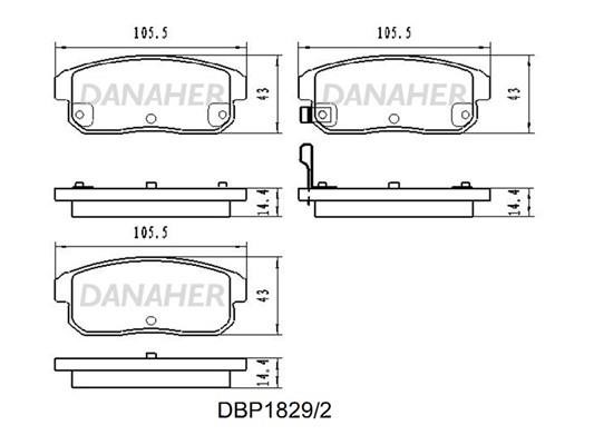 Danaher DBP1829/2 Brake Pad Set, disc brake DBP18292