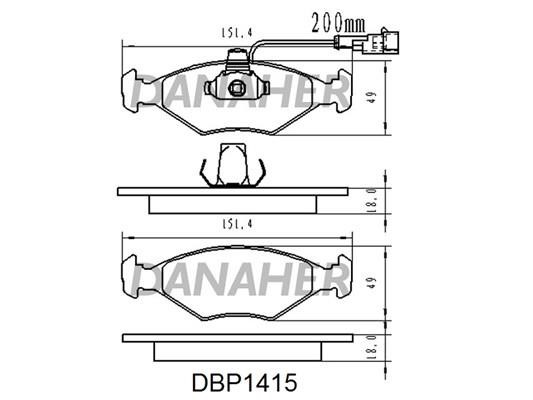 Danaher DBP1415 Brake Pad Set, disc brake DBP1415
