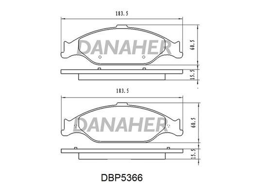 Danaher DBP5366 Front disc brake pads, set DBP5366
