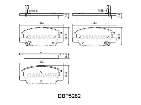 Danaher DBP5282 Front disc brake pads, set DBP5282
