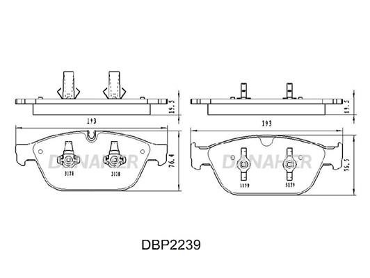 Danaher DBP2239 Brake Pad Set, disc brake DBP2239