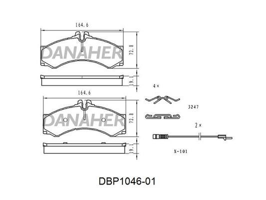 Danaher DBP1046-01 Brake Pad Set, disc brake DBP104601