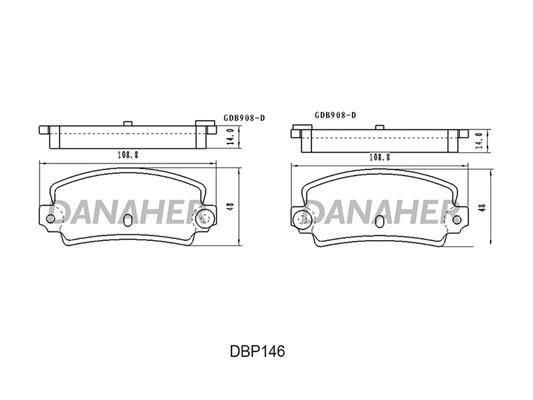 Danaher DBP146 Brake Pad Set, disc brake DBP146