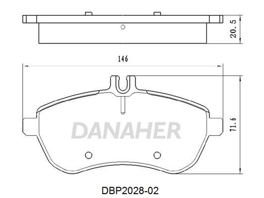 Danaher DBP2028-02 Brake Pad Set, disc brake DBP202802