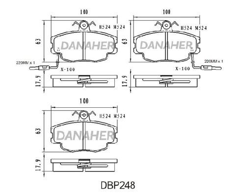 Danaher DBP248 Brake Pad Set, disc brake DBP248