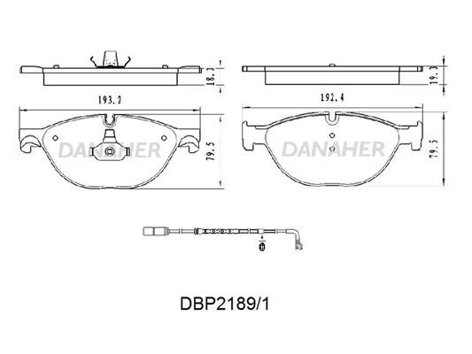 Danaher DBP2189/1 Brake Pad Set, disc brake DBP21891
