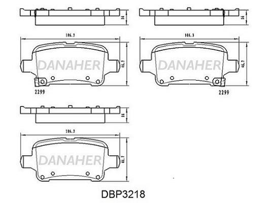 Danaher DBP3218 Brake Pad Set, disc brake DBP3218