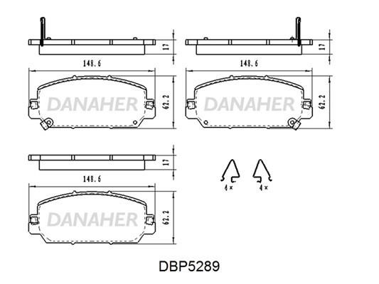 Danaher DBP5289 Brake Pad Set, disc brake DBP5289