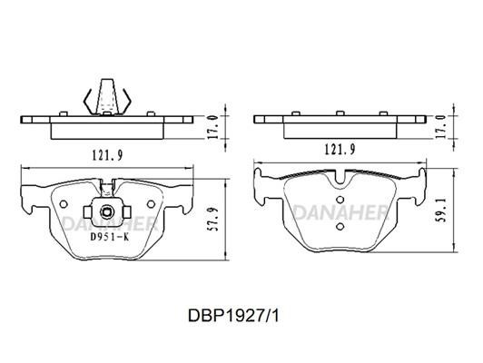 Danaher DBP1927/1 Brake Pad Set, disc brake DBP19271