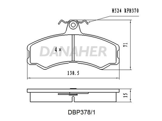 Danaher DBP378/1 Brake Pad Set, disc brake DBP3781