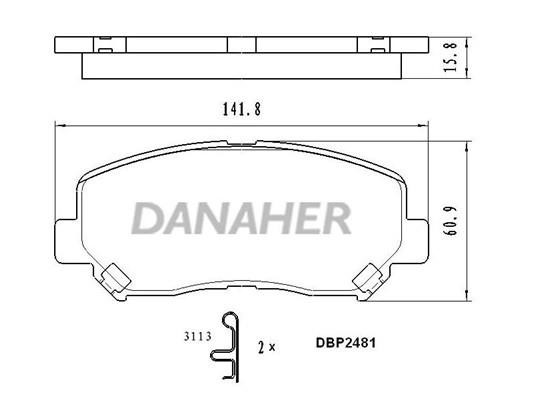 Danaher DBP2481 Brake Pad Set, disc brake DBP2481