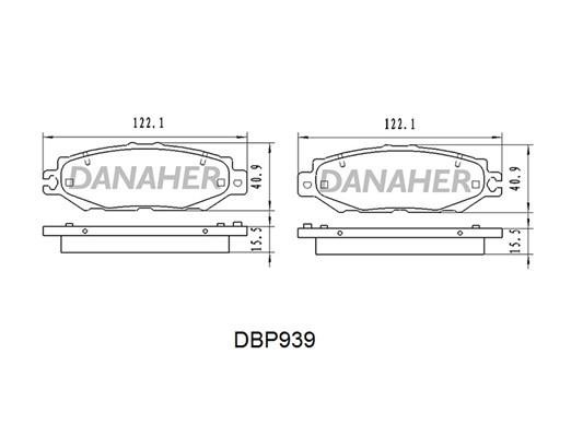 Danaher DBP939 Brake Pad Set, disc brake DBP939