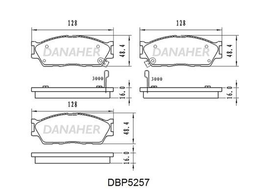 Danaher DBP5257 Front disc brake pads, set DBP5257