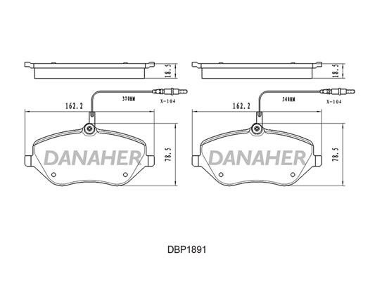 Danaher DBP1891 Brake Pad Set, disc brake DBP1891