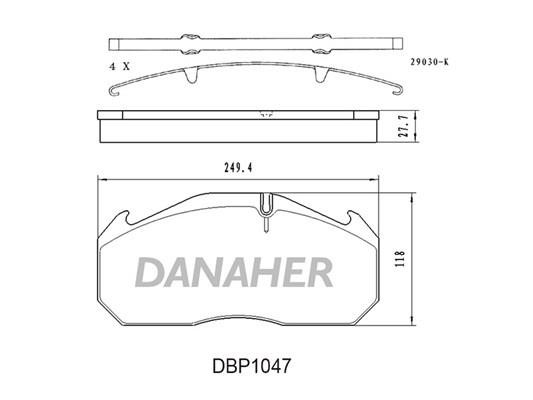 Danaher DBP1047 Brake Pad Set, disc brake DBP1047