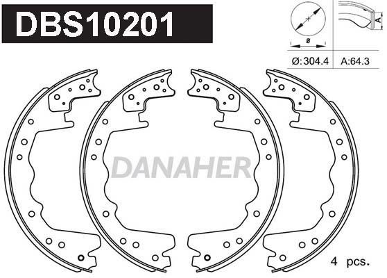 Danaher DBS10201 Brake shoe set DBS10201