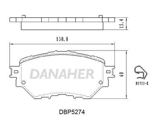 Danaher DBP5274 Brake Pad Set, disc brake DBP5274