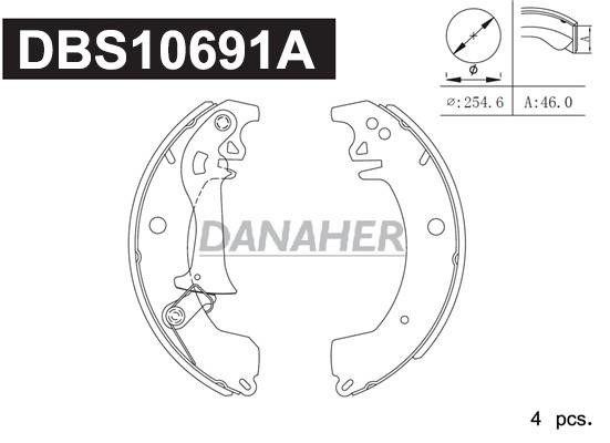 Danaher DBS10691A Brake shoe set DBS10691A