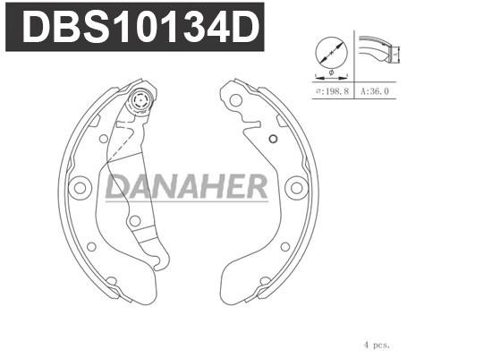 Danaher DBS10134D Brake shoe set DBS10134D