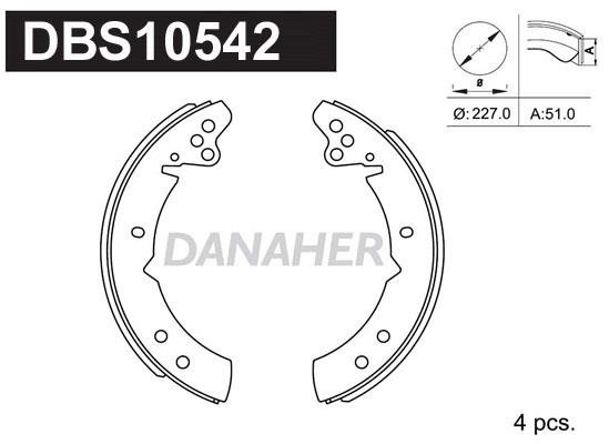 Danaher DBS10542 Brake shoe set DBS10542